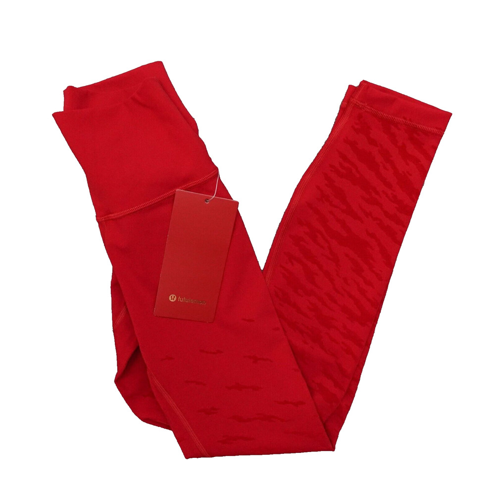New Lululemon Size 2 Wunder Under High Rise Tight 25" DKRD Dark Red Luxtreme